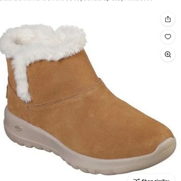 Skechers Shoes - Skechers Tan Boots with White Faux Fur Lining 5.5